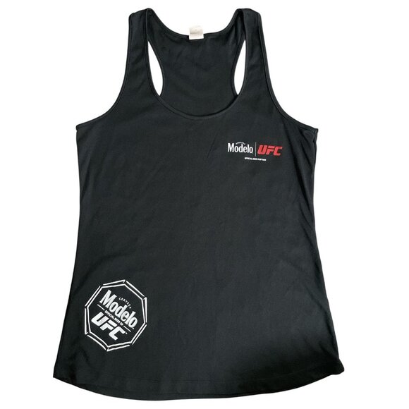 UFC Modelo Black Racerback Athletic Tank Top Shirt Women’s Medium Sport Tek - Picture 1 of 5